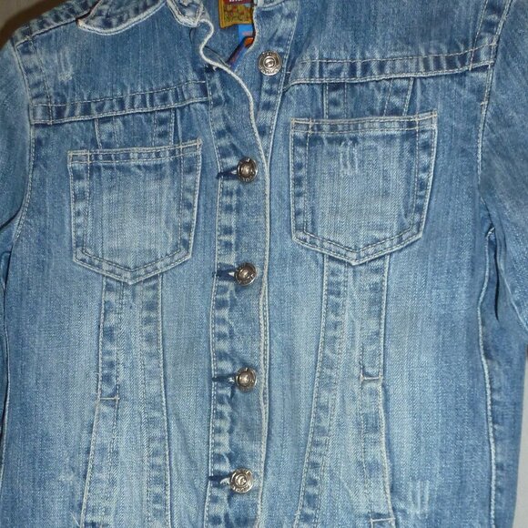 Blue Asphalt Jean Jacket Women's Size S Blue Distressed Denim Fitted Jacket - Picture 2 of 11